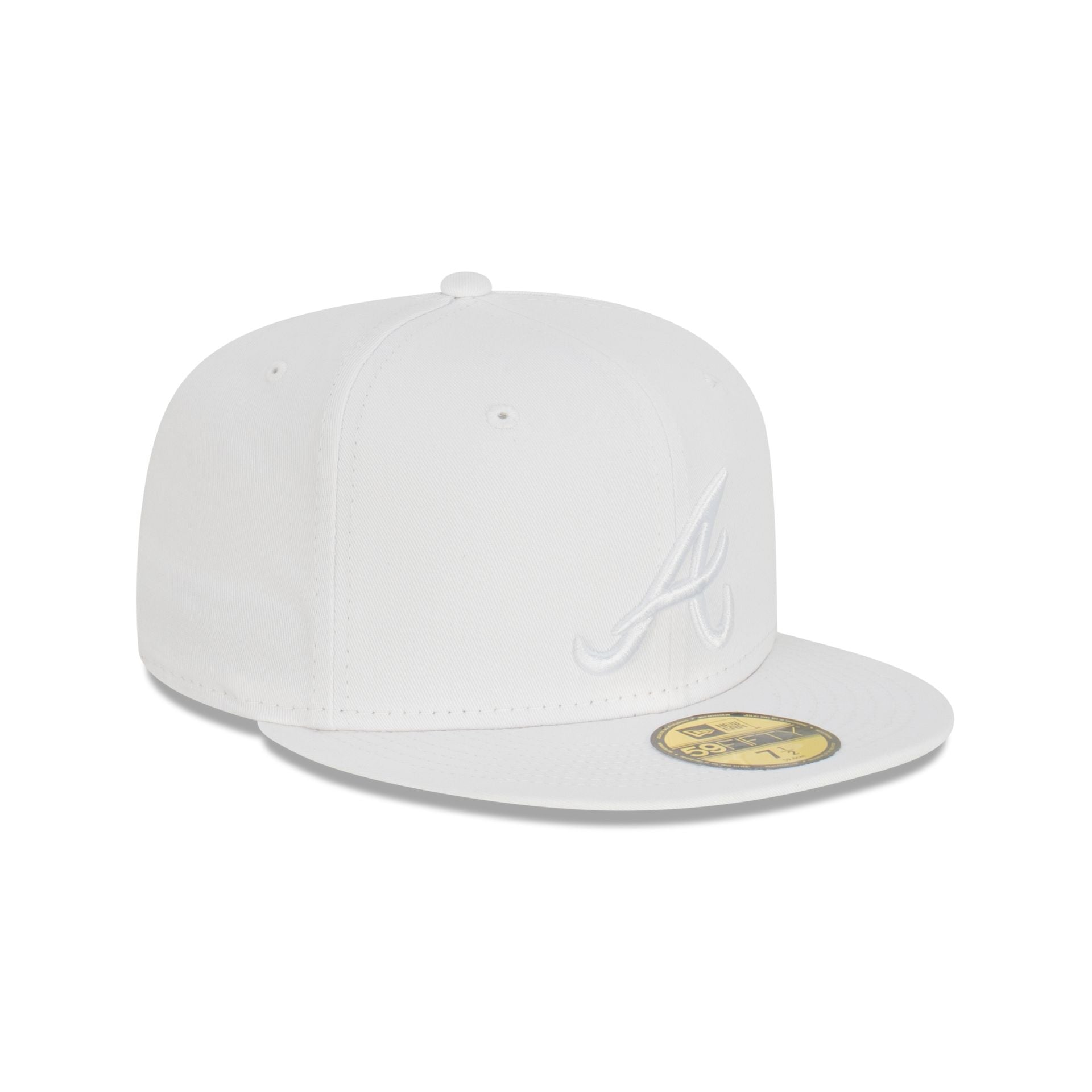 Atlanta Braves Basic White 59FIFTY Fitted Hat