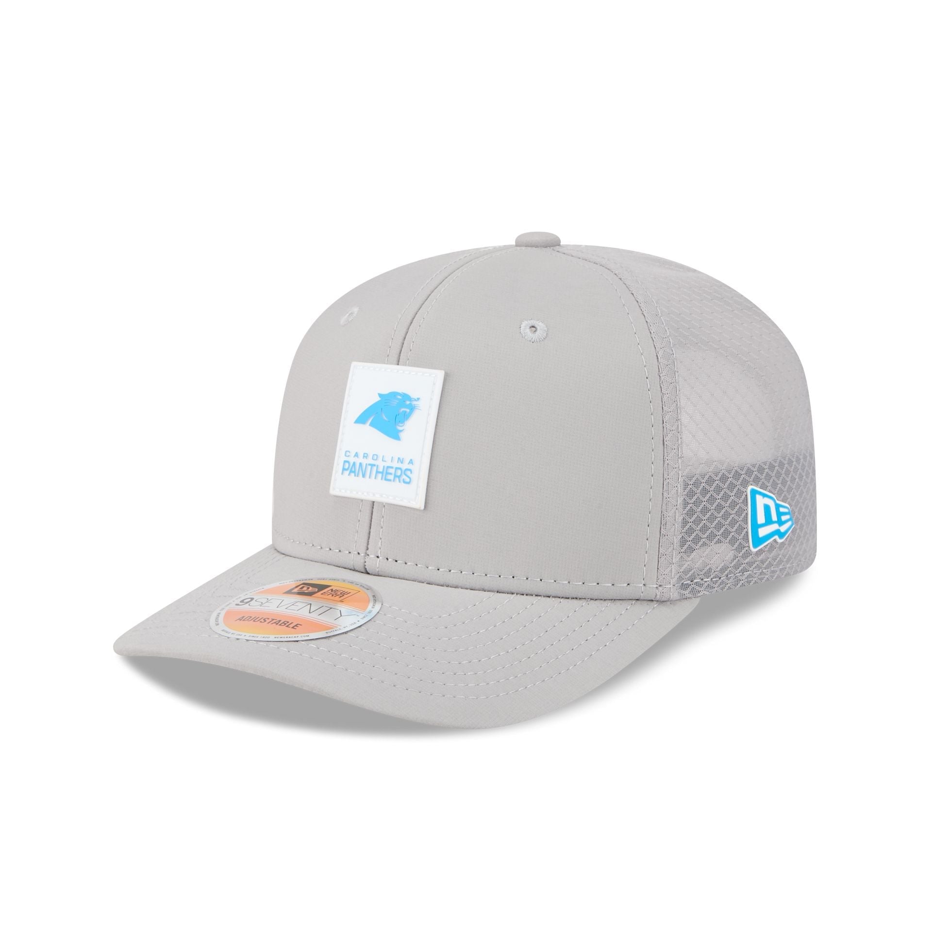 Carolina Panthers 2025 Sideline Hot Weather Gray 9SEVENTY Trucker Hat