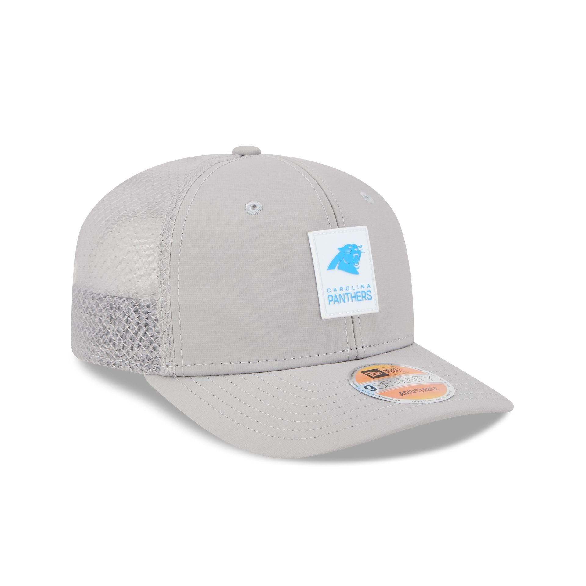 Carolina Panthers 2025 Sideline Hot Weather Gray 9SEVENTY Trucker Hat