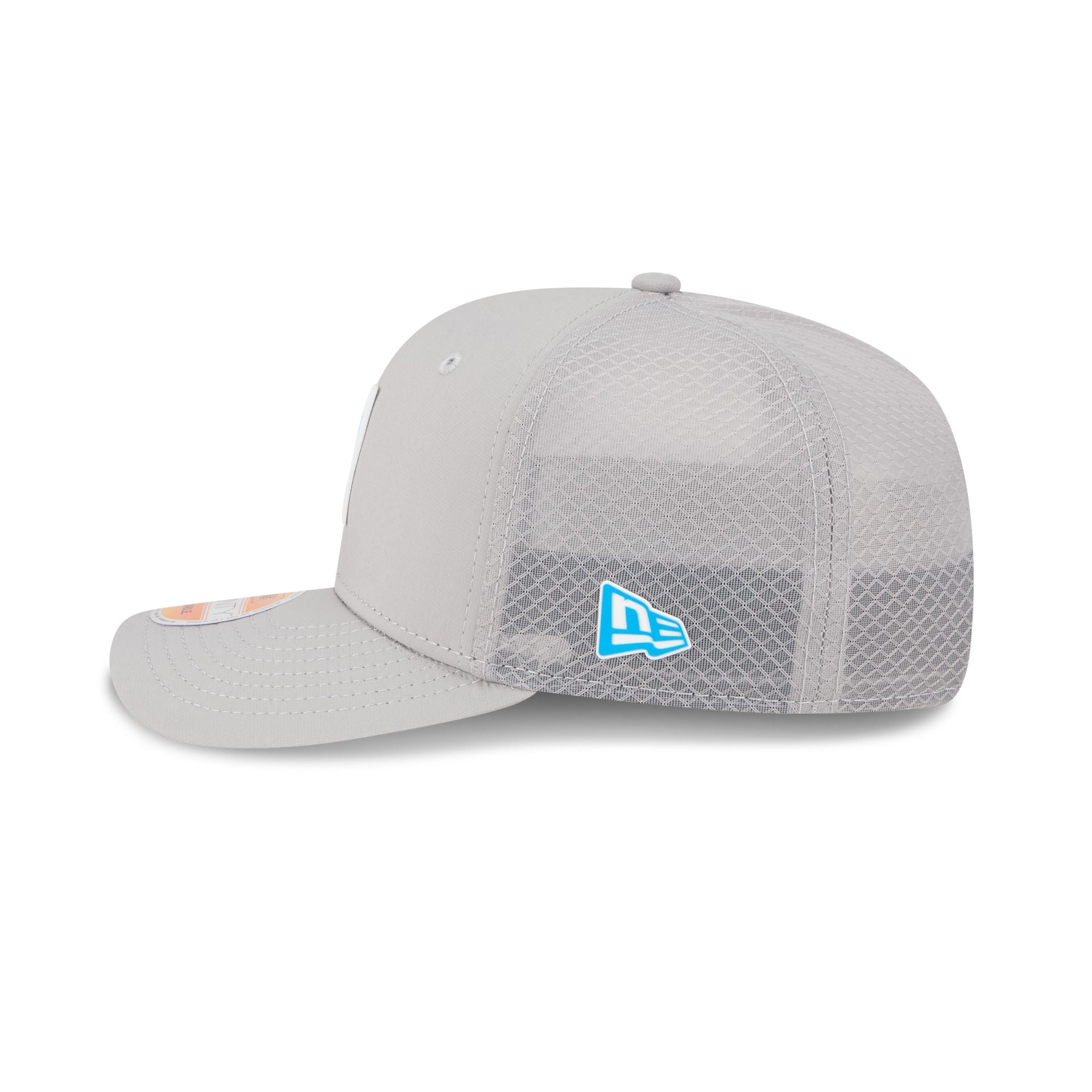 Carolina Panthers 2025 Sideline Hot Weather Gray 9SEVENTY Trucker Hat