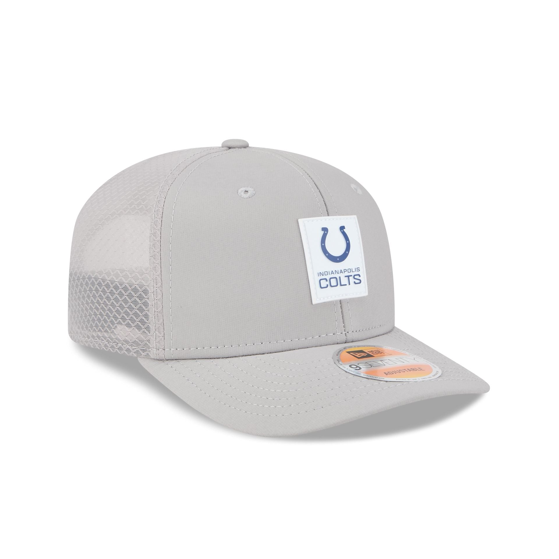 Indianapolis Colts 2025 Sideline Hot Weather Gray 9SEVENTY Trucker Hat