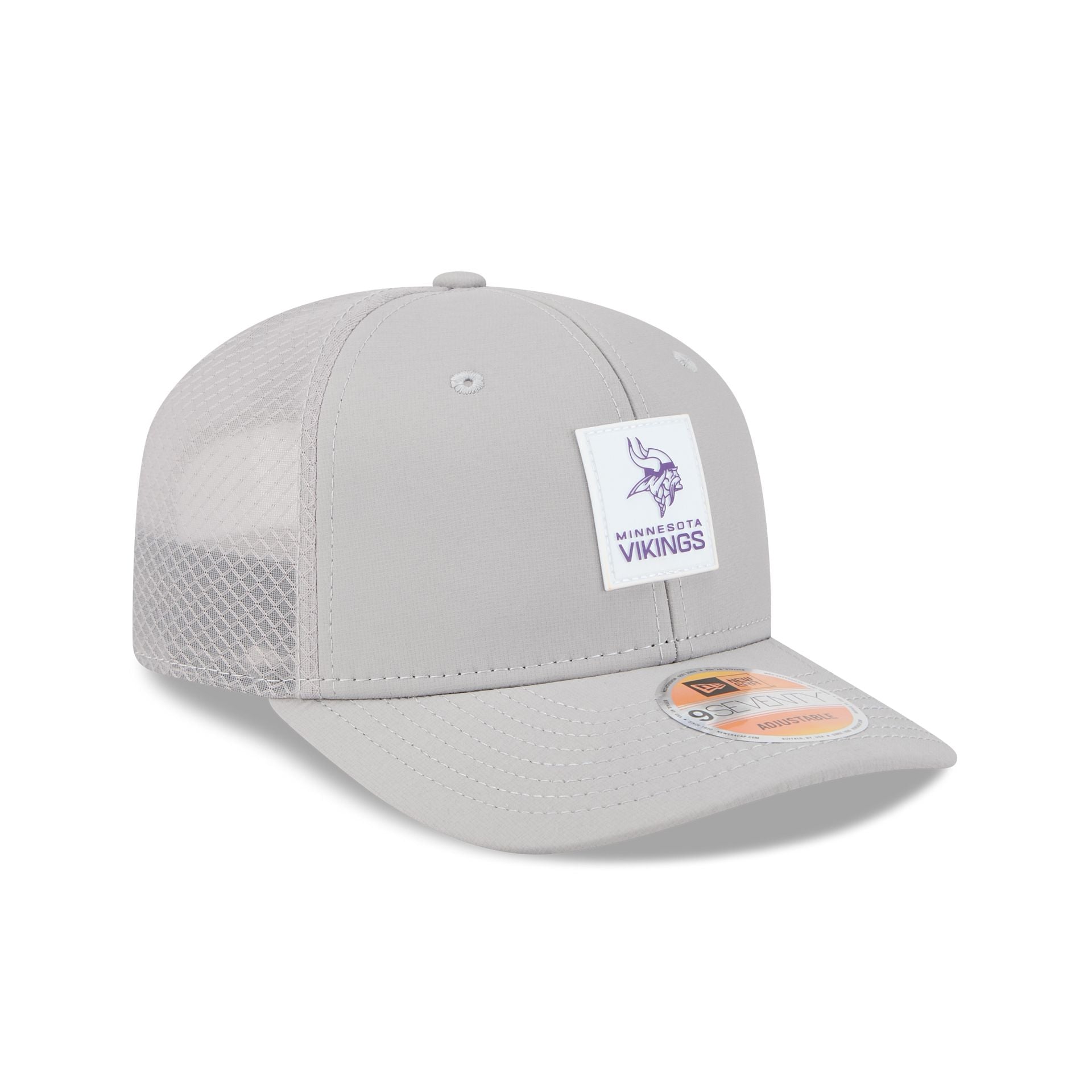 Minnesota Vikings 2025 Sideline Hot Weather Gray 9SEVENTY Trucker Hat